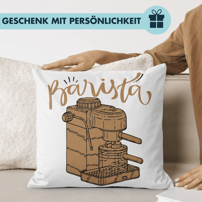 Barista Kaffee Siebträgermaschine Deko Kissen