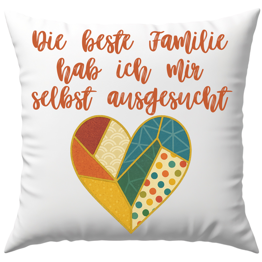Die Beste Familie Hab Ich Mir Selbst Ausgesucht Patchwork Herz Deko Kissen