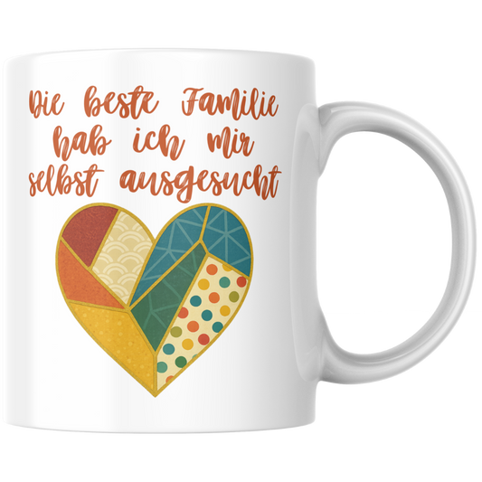 Die Beste Familie Hab Ich Mir Selbst Ausgesucht Patchwork Herz Kaffee Tasse