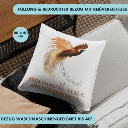 Biological Male Certified Diva Paradiesvogel Deko Kissen