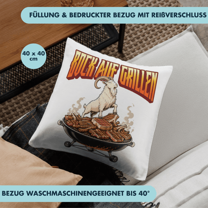 Bock Auf Grillen Wortspiel Grill Deko Kissen