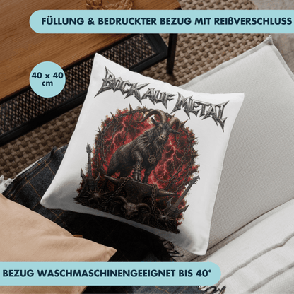 Bock Auf Metal Wortspiel Deko Kissen