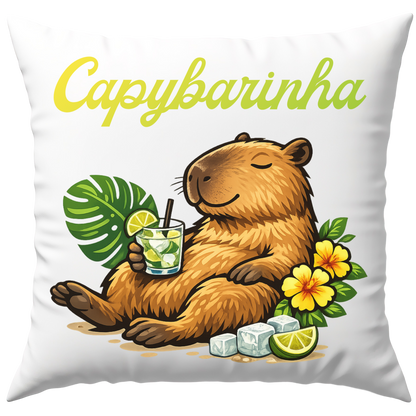 Capybarinha Wortspiel Capybara Cocktail Deko Kissen