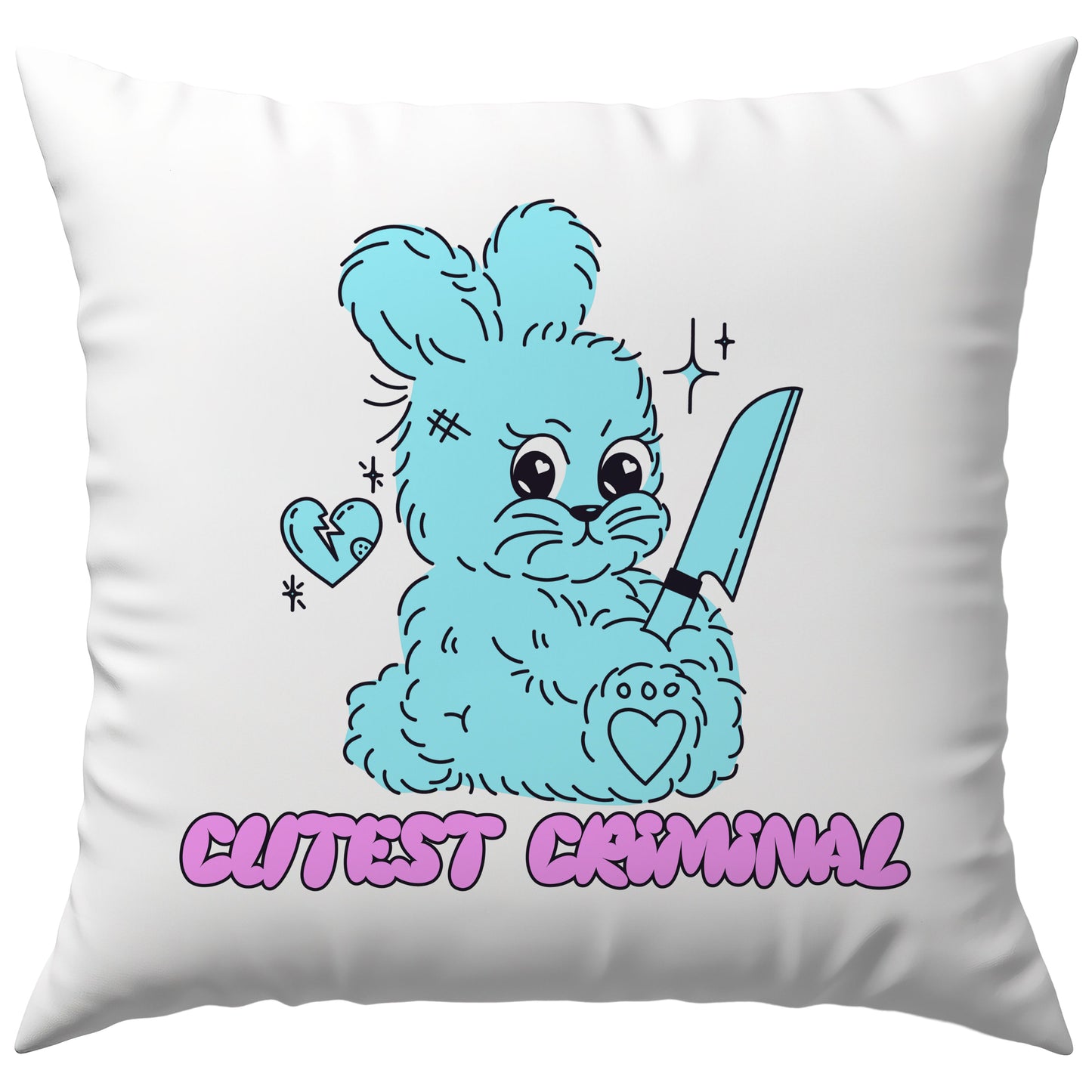 Cutest Criminal Hase Messer Deko Kissen