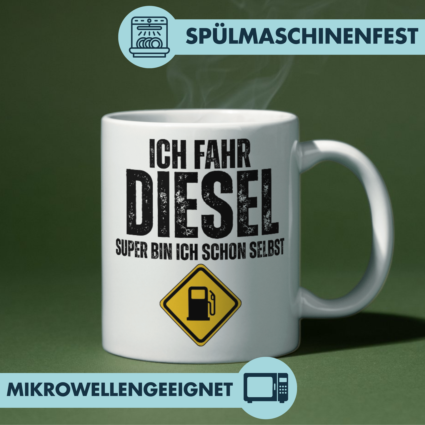 Ich Fahr Diesel Super Bin Ich Schon Selbst Wortspiel Kaffee Tasse