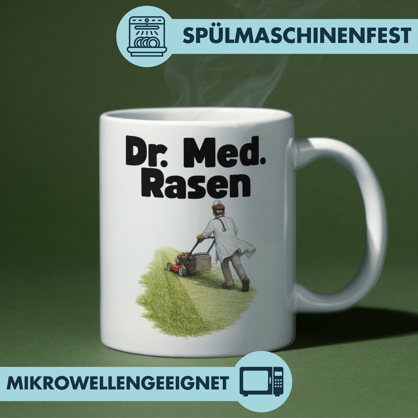 Dr. Med. Rasen Doktor Mäht Rasen Wortspiel Kaffee Tasse