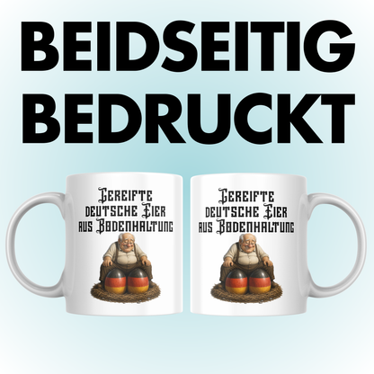 Gereifte Deutsche Eier Aus Bodenhaltung Kaffee Tasse