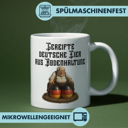 Gereifte Deutsche Eier Aus Bodenhaltung Kaffee Tasse
