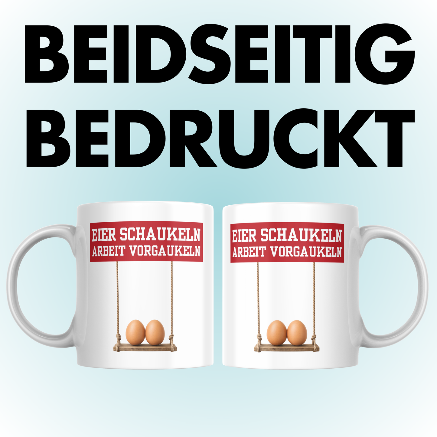 Eier Schaukeln Arbeit Vorgaukeln Kaffee Tasse