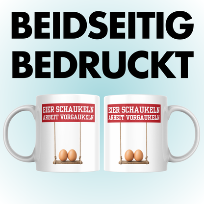 Eier Schaukeln Arbeit Vorgaukeln Kaffee Tasse