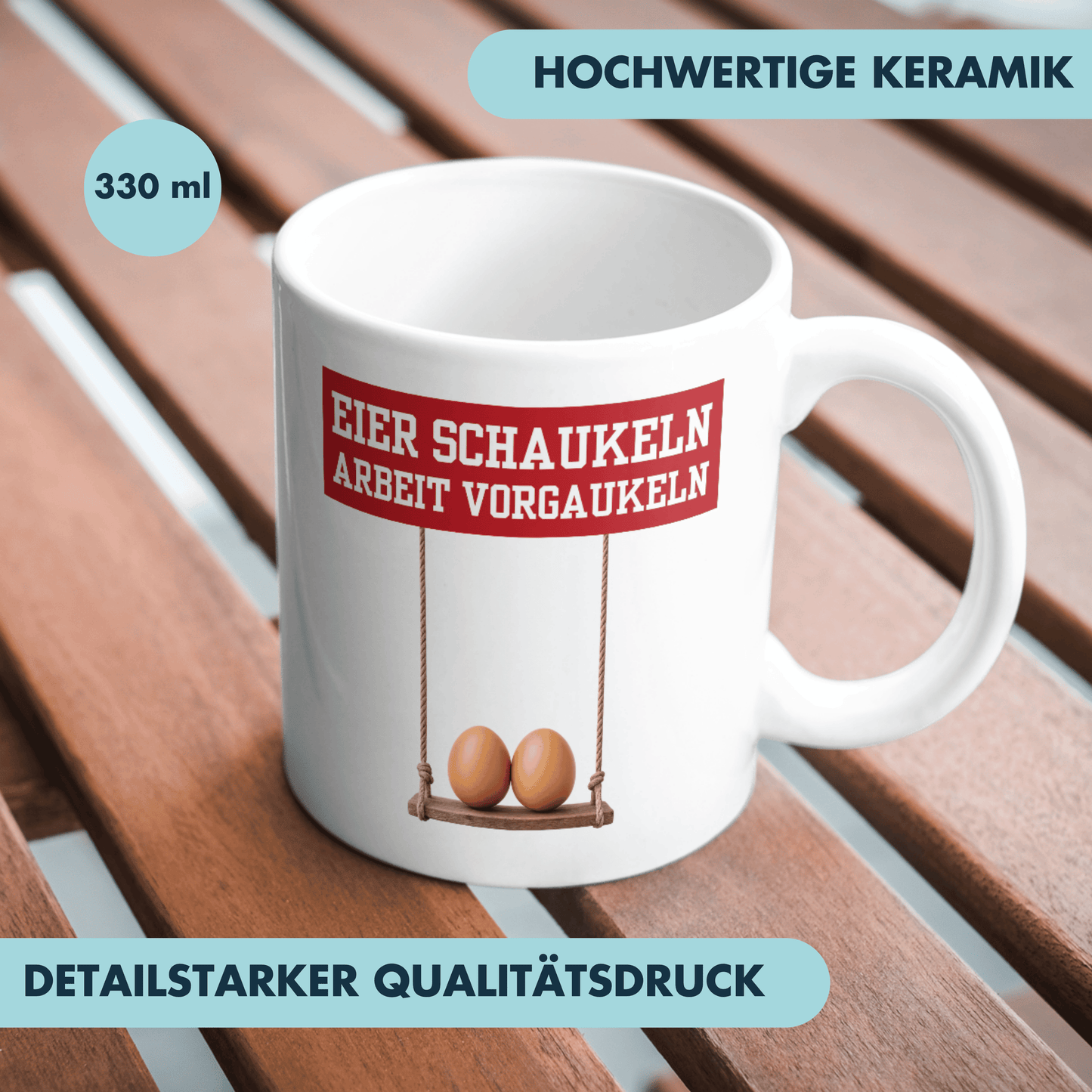 Eier Schaukeln Arbeit Vorgaukeln Kaffee Tasse
