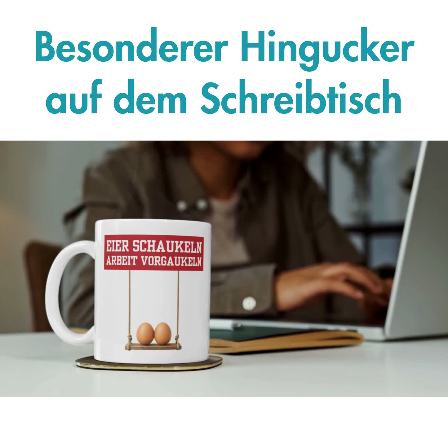 Eier Schaukeln Arbeit Vorgaukeln Kaffee Tasse