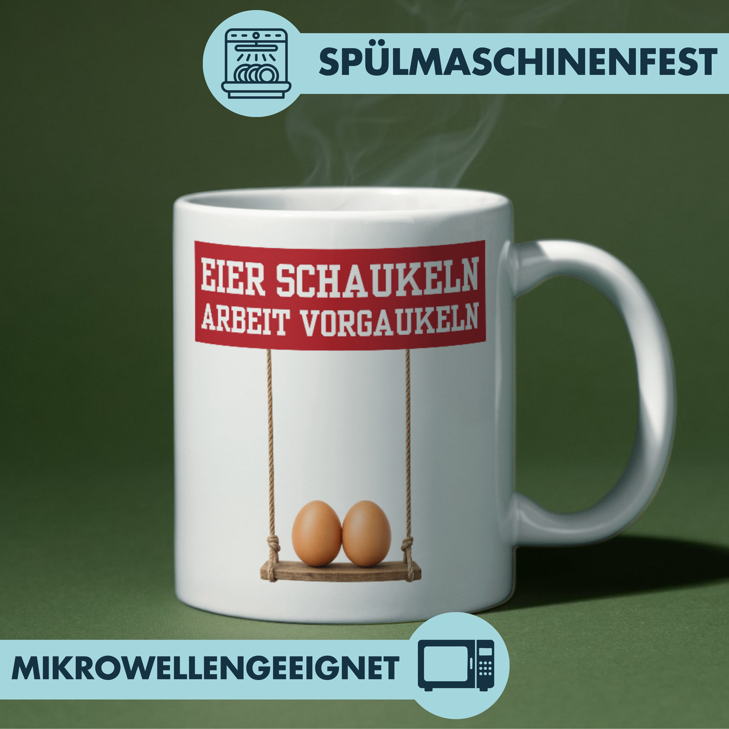 Eier Schaukeln Arbeit Vorgaukeln Kaffee Tasse
