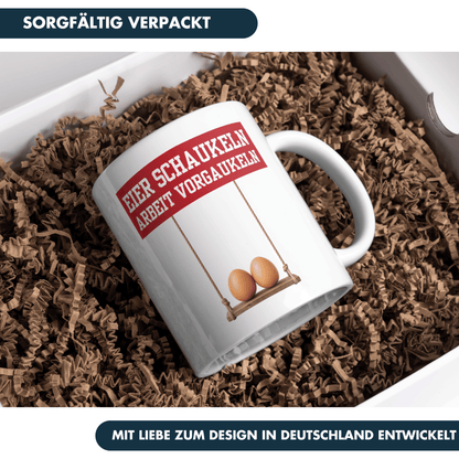 Eier Schaukeln Arbeit Vorgaukeln Kaffee Tasse