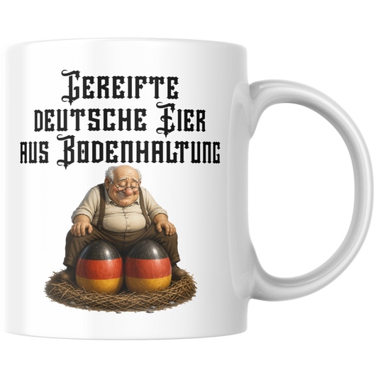 Gereifte Deutsche Eier Aus Bodenhaltung Kaffee Tasse
