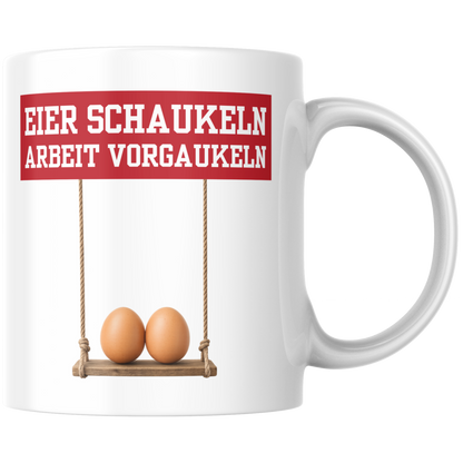 Eier Schaukeln Arbeit Vorgaukeln Kaffee Tasse