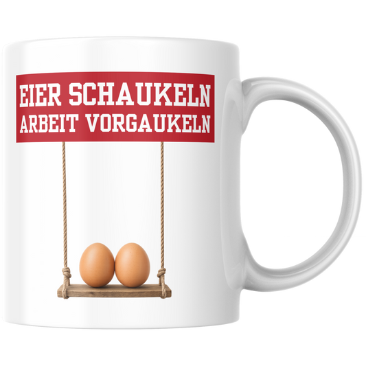 Eier Schaukeln Arbeit Vorgaukeln Kaffee Tasse