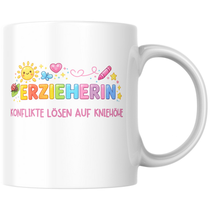Erzieherin Konflikte Lösen Auf Kniehöhe Kaffee Tasse