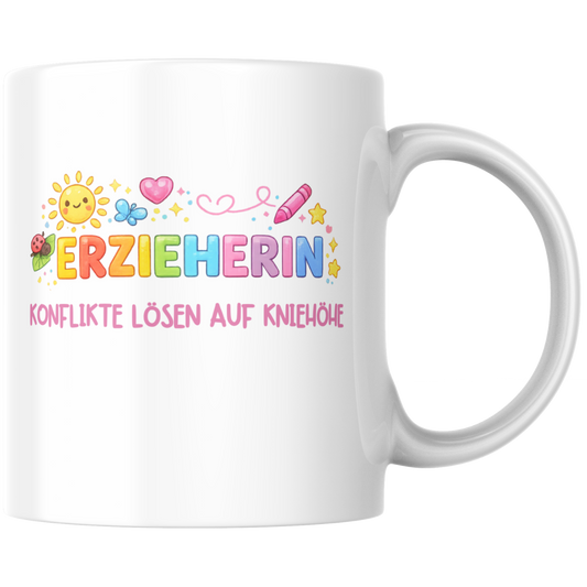 Erzieherin Konflikte Lösen Auf Kniehöhe Kaffee Tasse