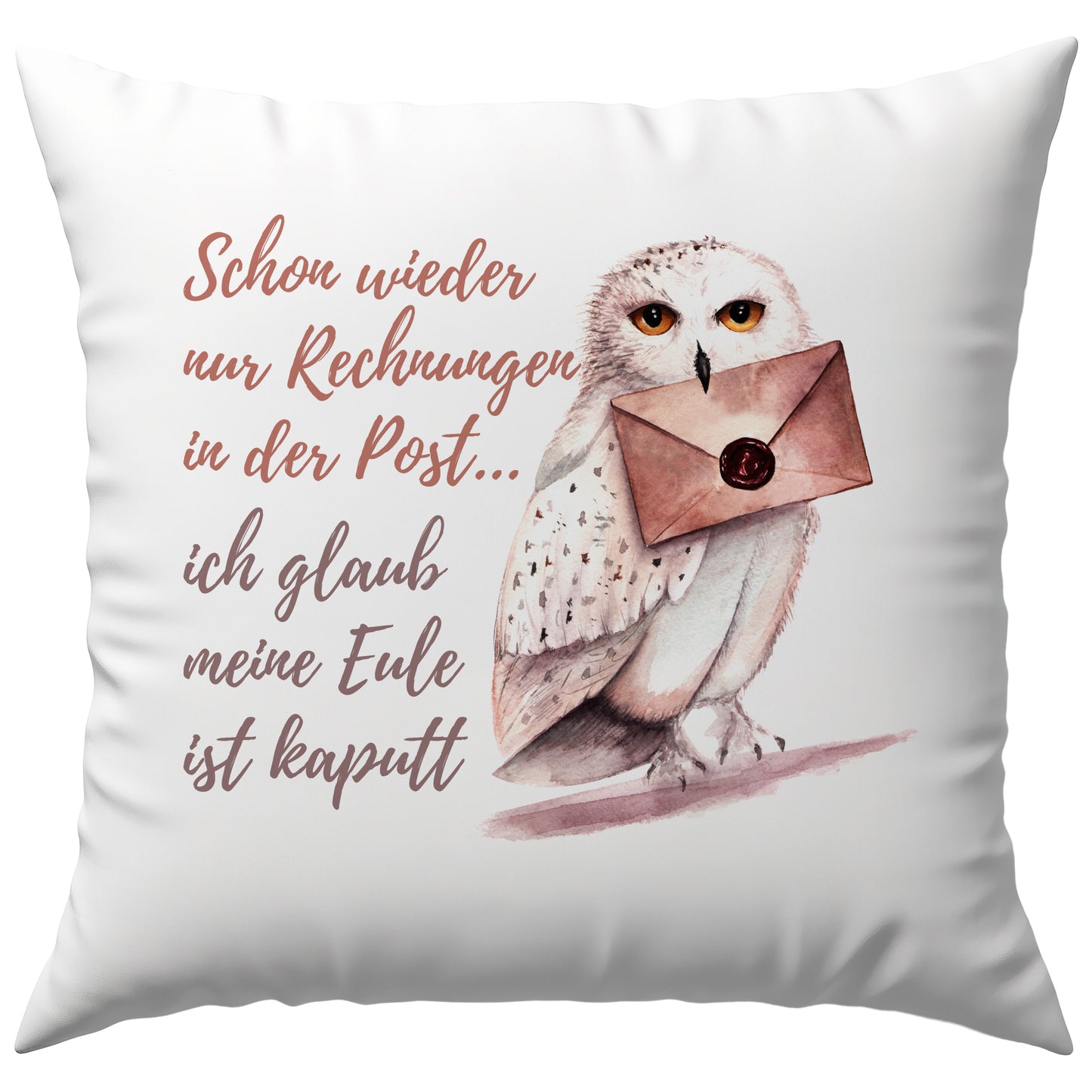 Schon Wieder Nur Rechnungen In Der Post Ich Glaub Meine Eule Ist Kaputt Deko Kissen