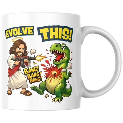 Evolve This Jesus T-Rex Kaffee Tasse