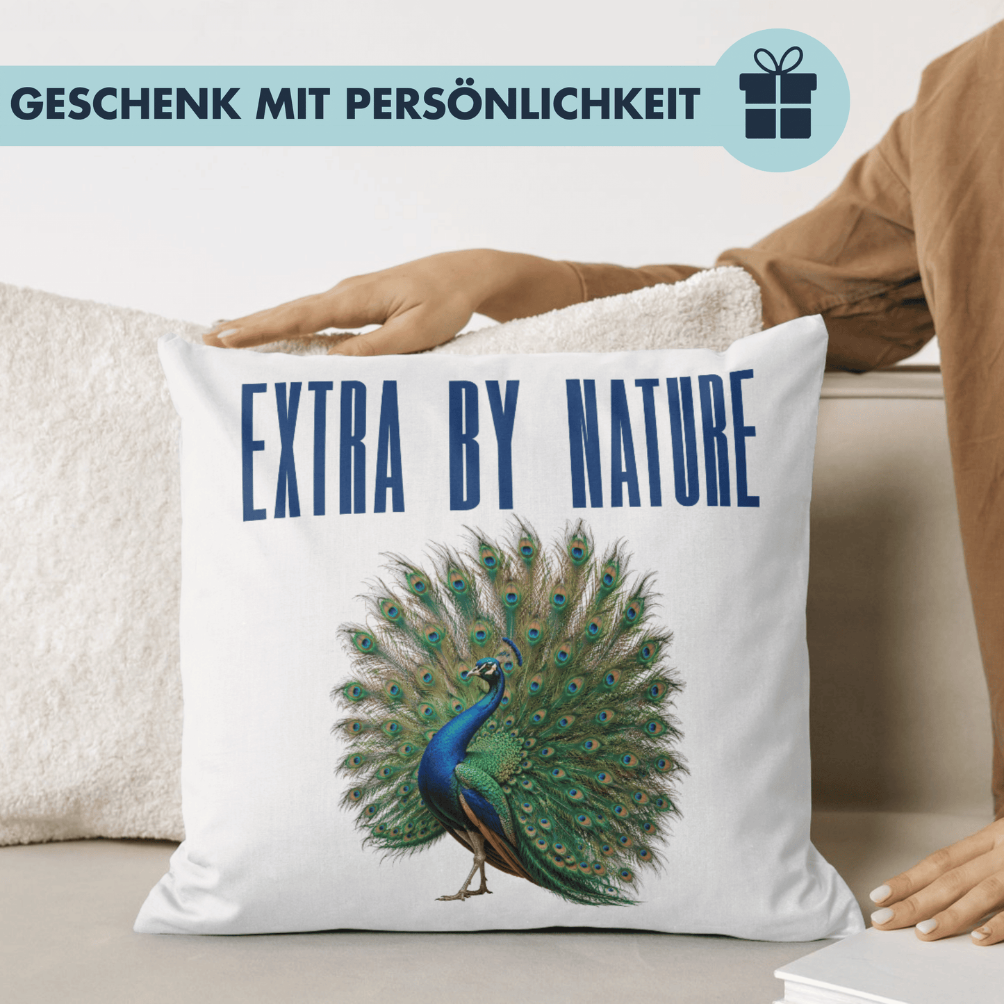 Extra By Nature Pfau Deko Kissen