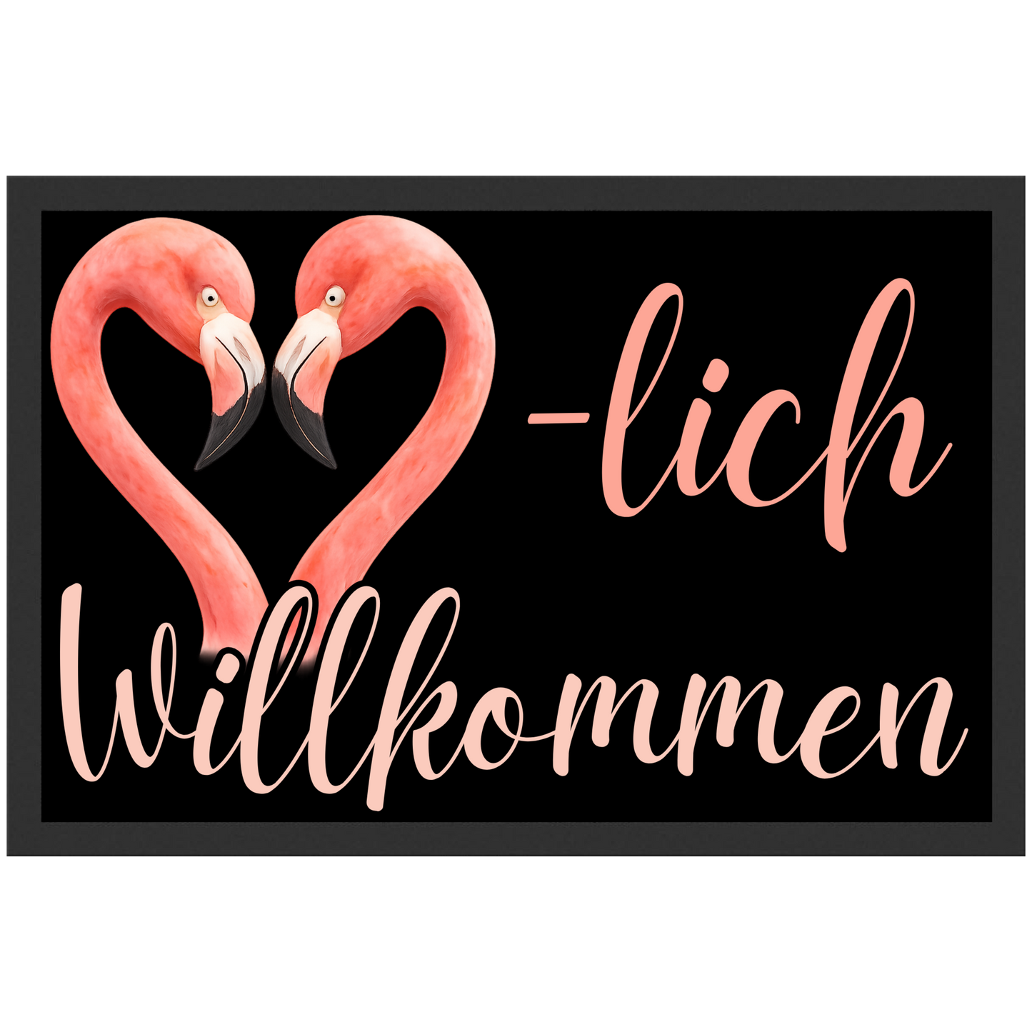 Flamingo Herzlich Willkommen Herz Fußmatte