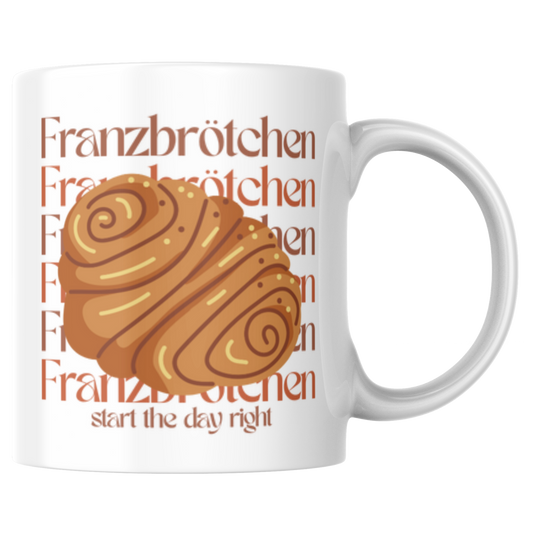 Franzbrötchen Start The Day Right Gebäck Frühstück Kaffee Tasse