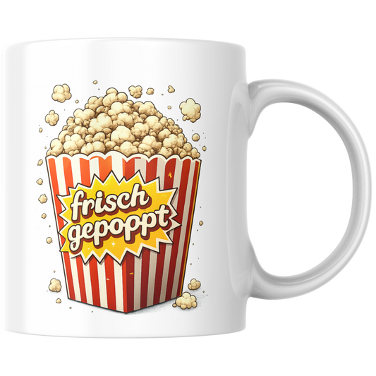 Frisch Gepoppt Popcorn Kaffee Tasse