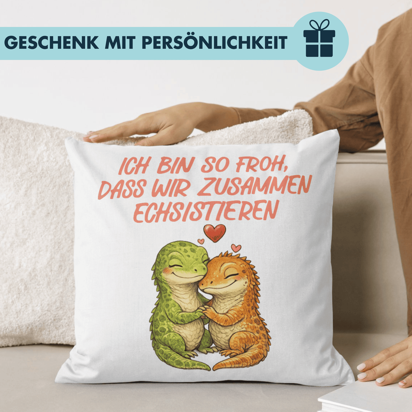 Ich Bin So Froh Dass Wir Zusammen Echsistieren Liebe Deko Kissen