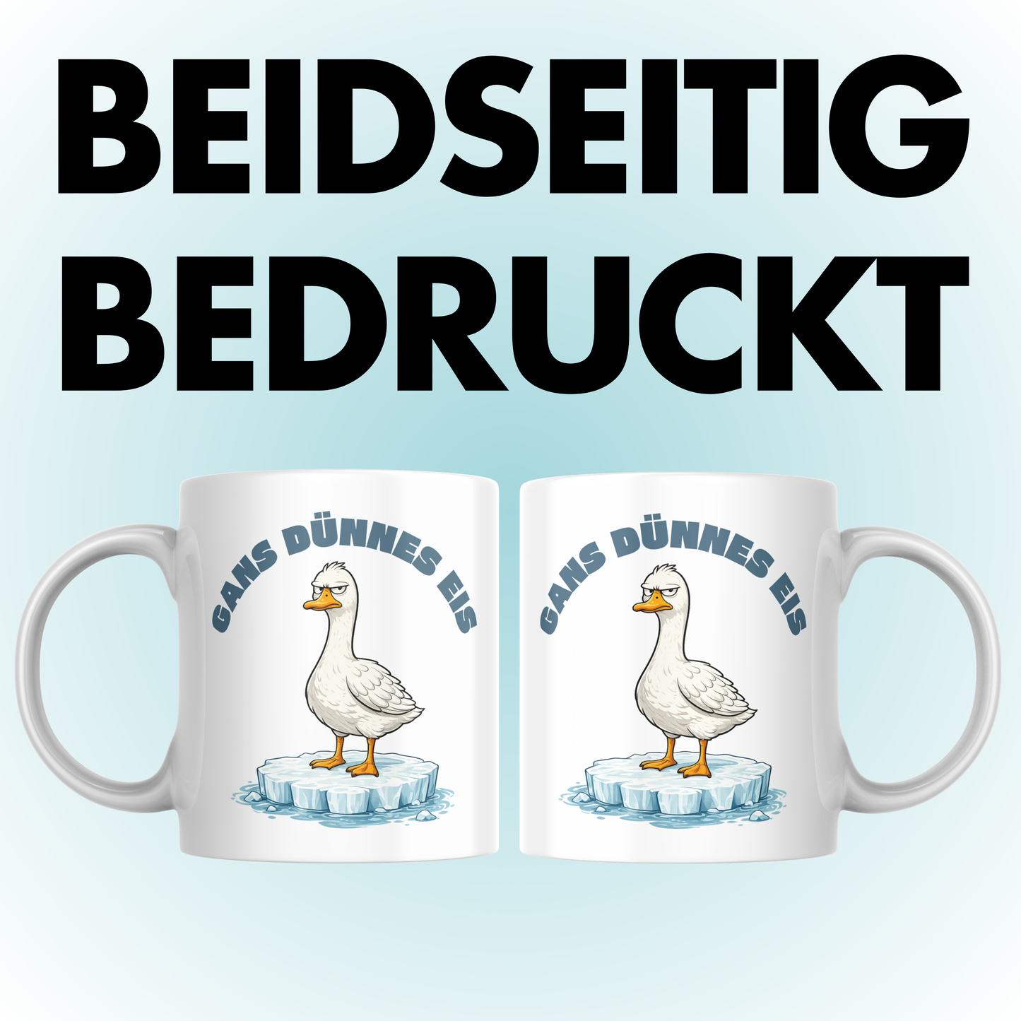 Gans Dünnes Eis Wortspiel Kaffee Tasse