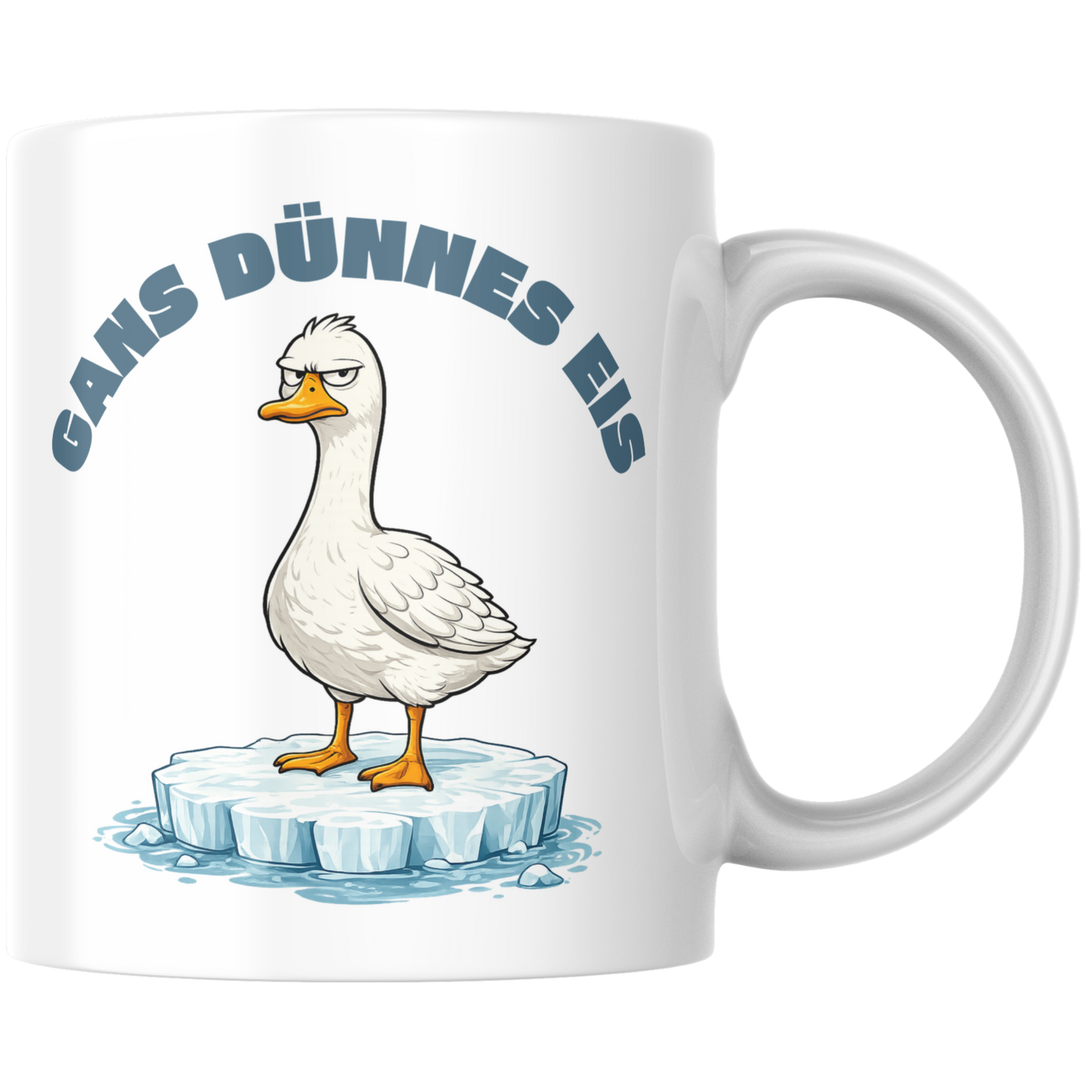 Gans Dünnes Eis Wortspiel Kaffee Tasse