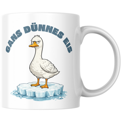 Gans Dünnes Eis Wortspiel Kaffee Tasse