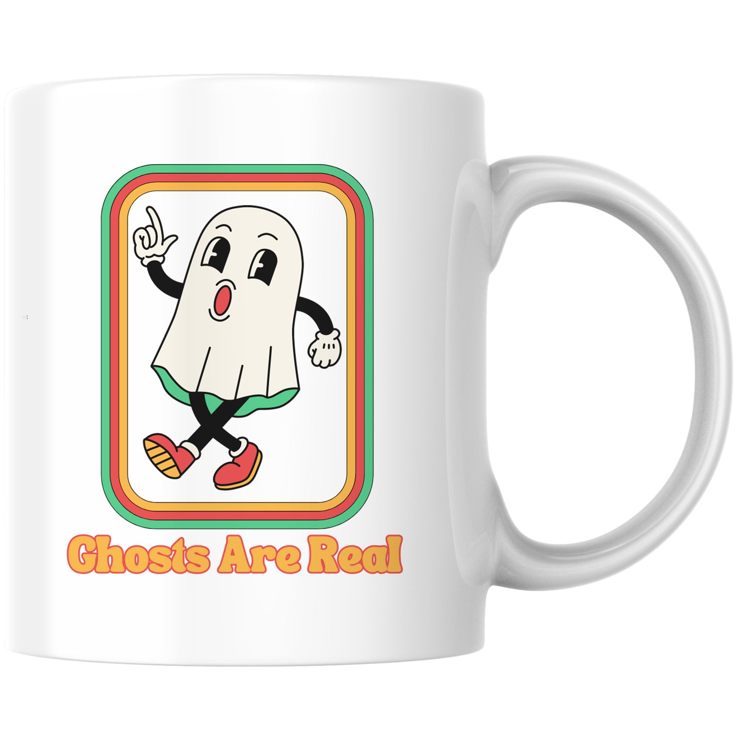 Ghosts Are Real Retro Cartoon Kaffee Tasse