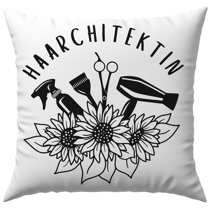 Haarchitektin Wortspiel Friseurin Deko Kissen