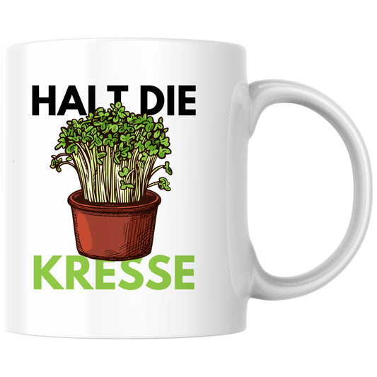 Halt die Kresse Wortspiel Kaffee Tasse