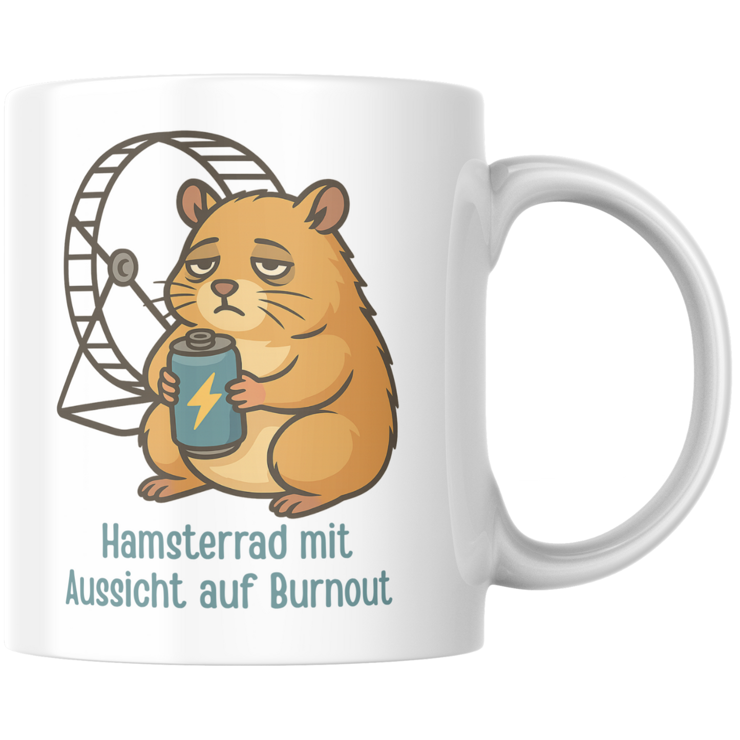 Hamsterrad Mit Aussicht Auf Burnout Kaffee Tasse