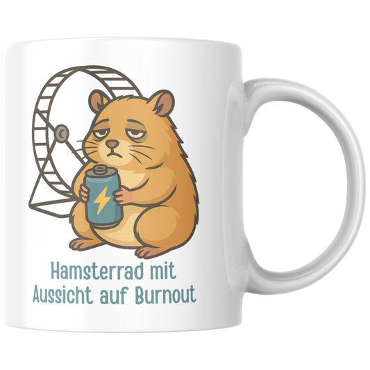 Hamsterrad Mit Aussicht Auf Burnout Kaffee Tasse