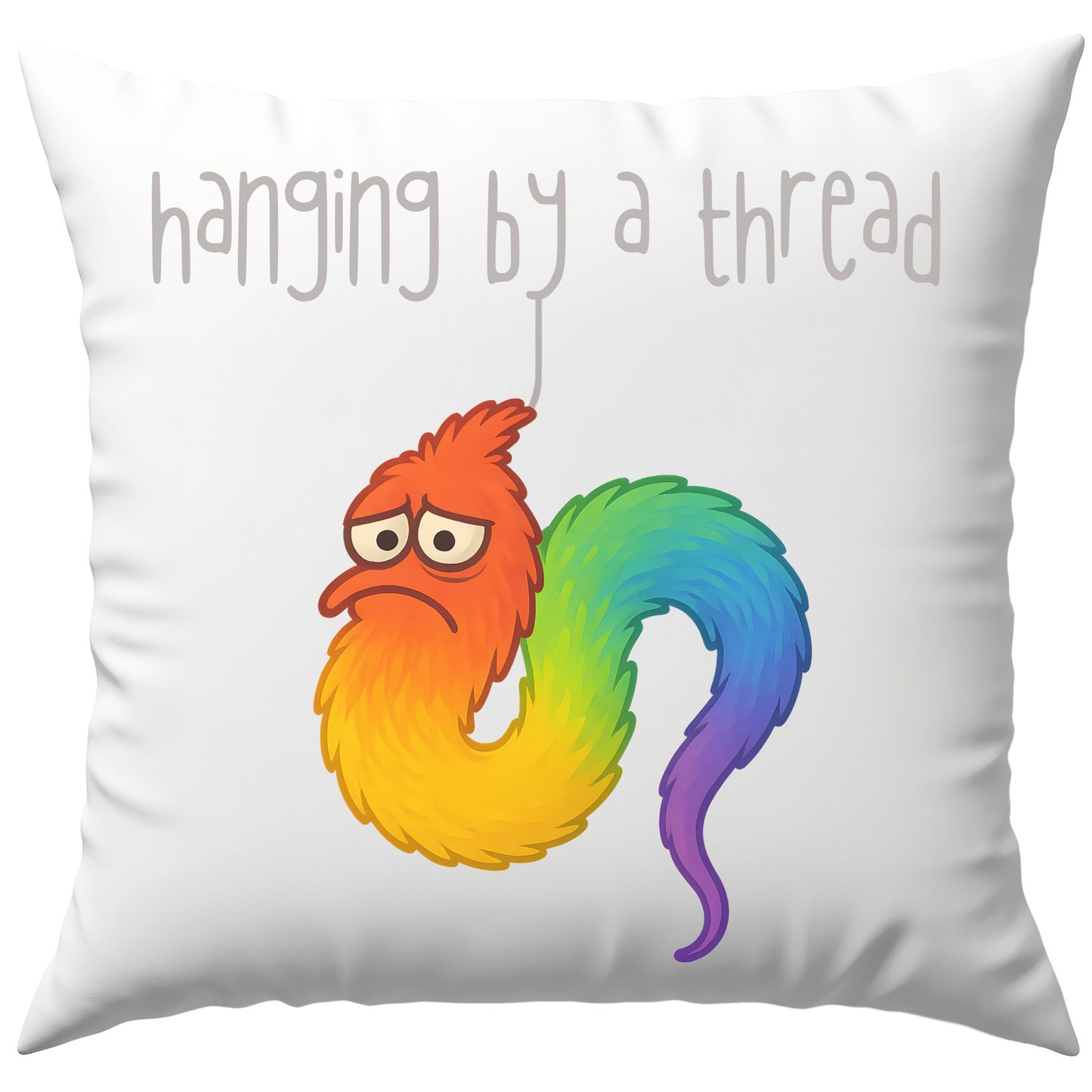 Hanging By A Thread Worm Meme Deko Kissen
