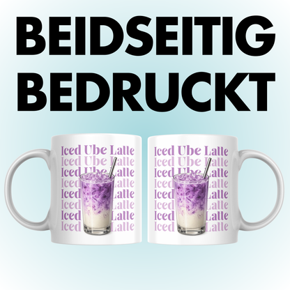 Iced Ube Latte Kaffee Tasse