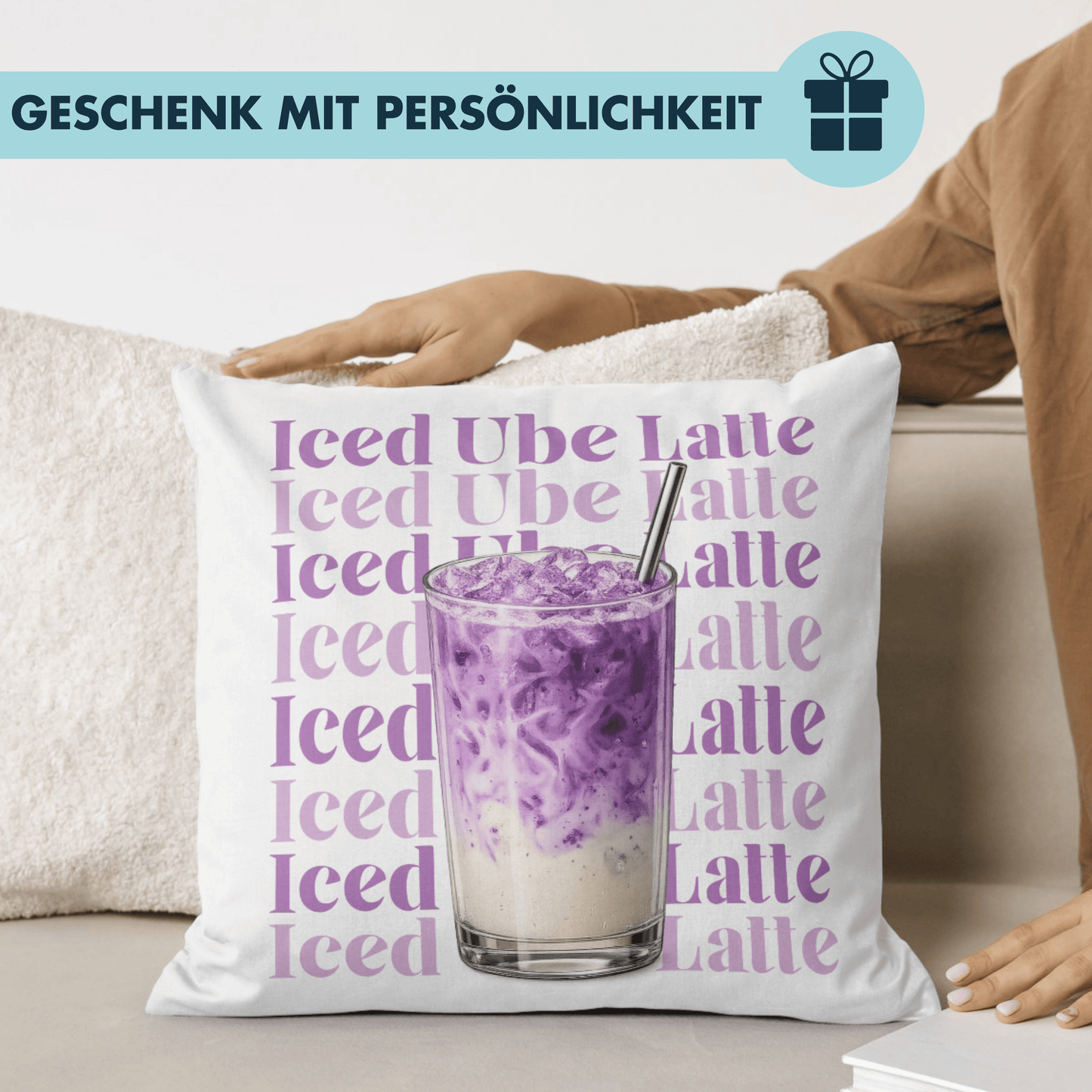 Iced Ube Latte Deko Kissen