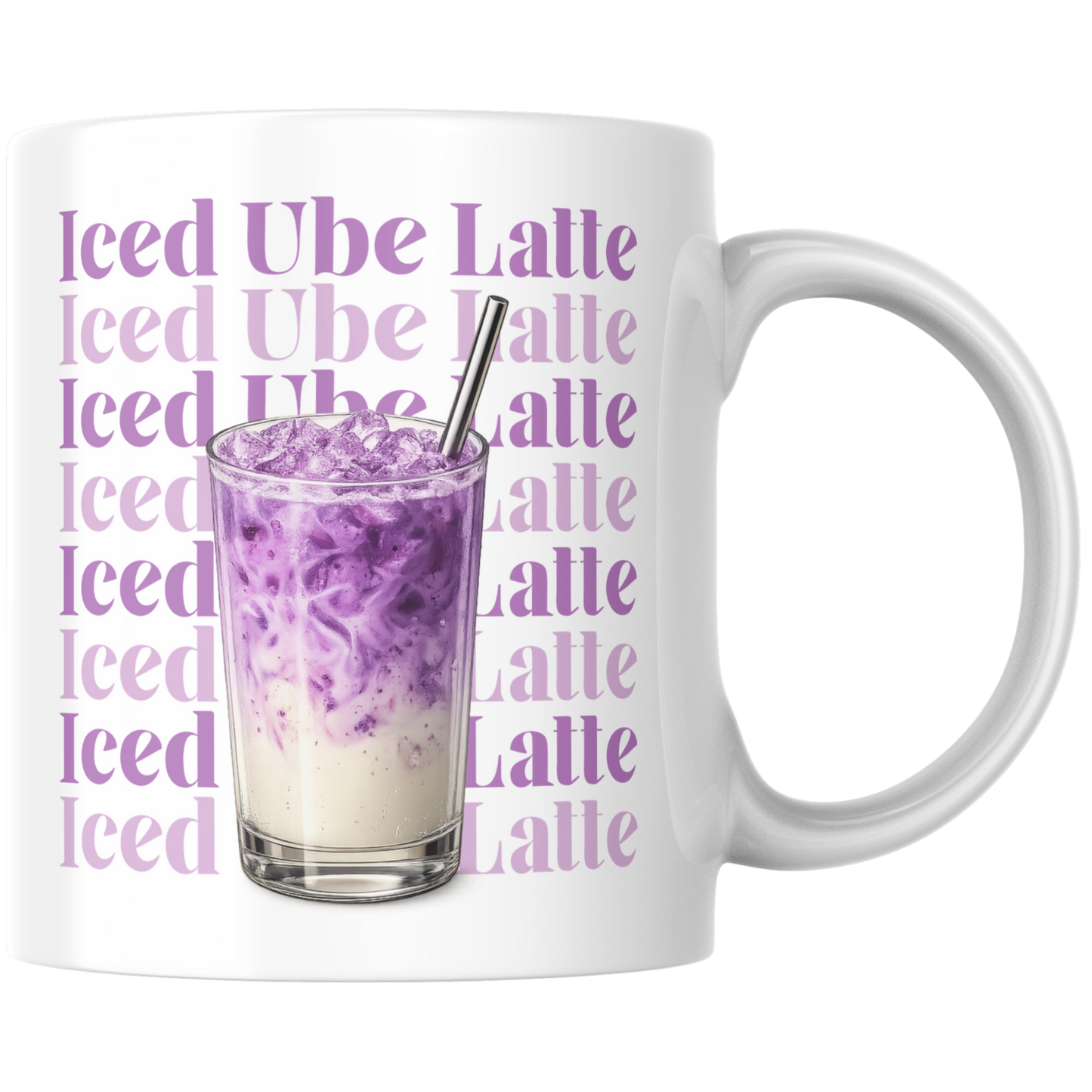 Iced Ube Latte Kaffee Tasse
