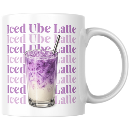 Iced Ube Latte Kaffee Tasse