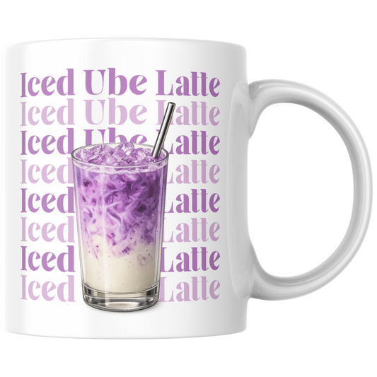 Iced Ube Latte Kaffee Tasse