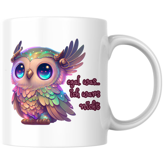 Egal Was Ich Wars Nicht Eule Kaffee Tasse