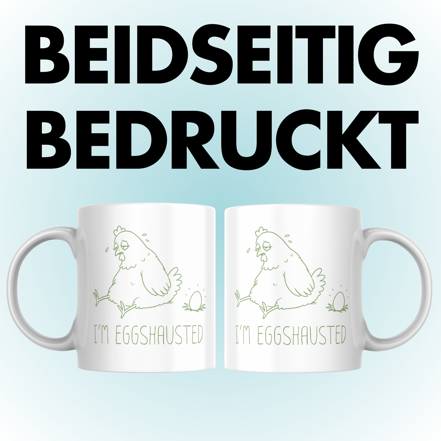 I'm Eggshausted Wortspiel Kaffee Tasse