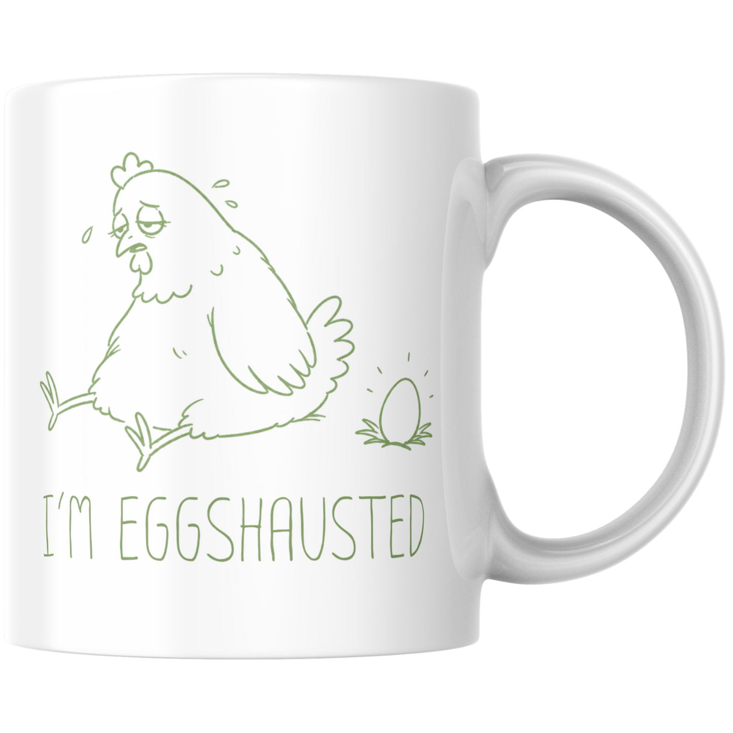 I'm Eggshausted Wortspiel Kaffee Tasse