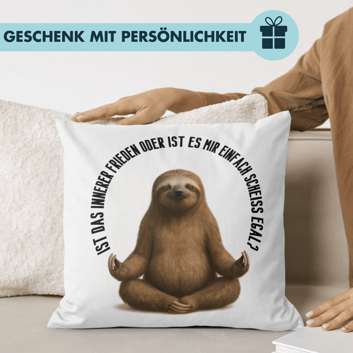 Ist Das Innerer Frieden Oder Ist Es Mir Einfach Scheiss Egal? Deko Kissen