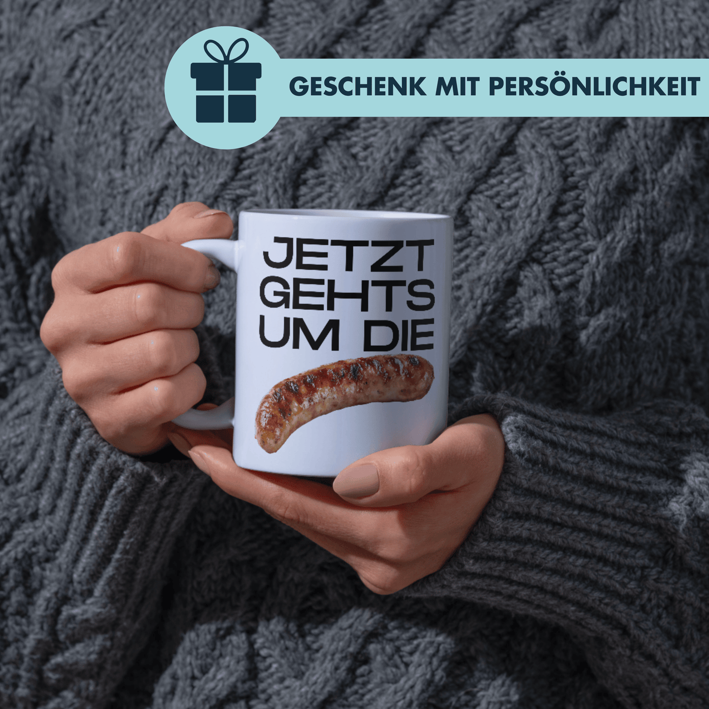 Jetzt Gehts Um Die Wurst Sprichwort Kaffee Tasse