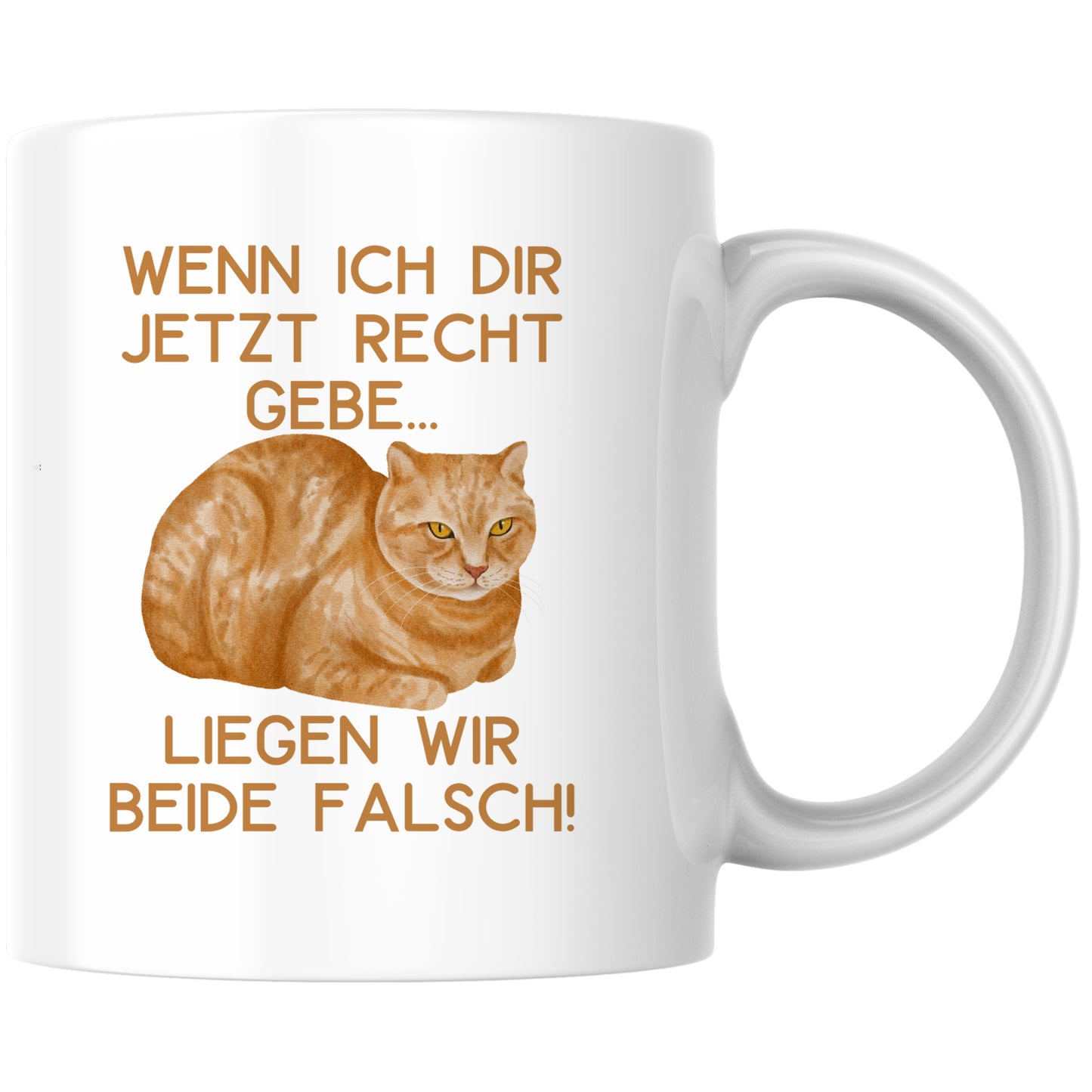 Wenn Ich Dir Jetzt Recht Gebe Liegen Wir Beide Falsch Katze Kaffee Tasse